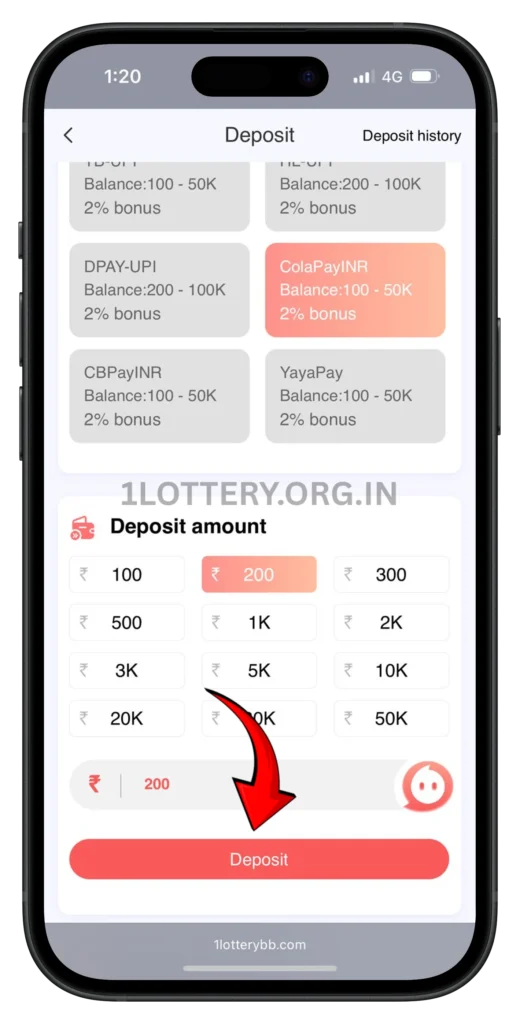 1lottery-deposit-page